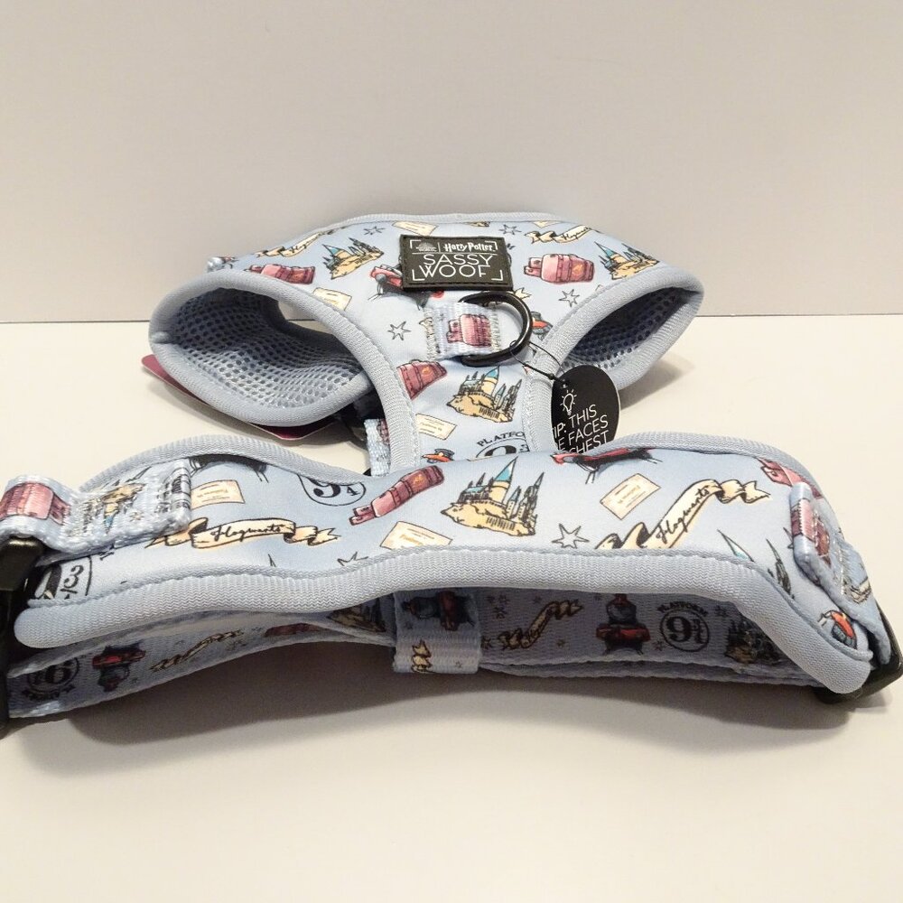 Sassy Woof Harry Potter Wizarding World Harness Size M NEW Gray Adjustable